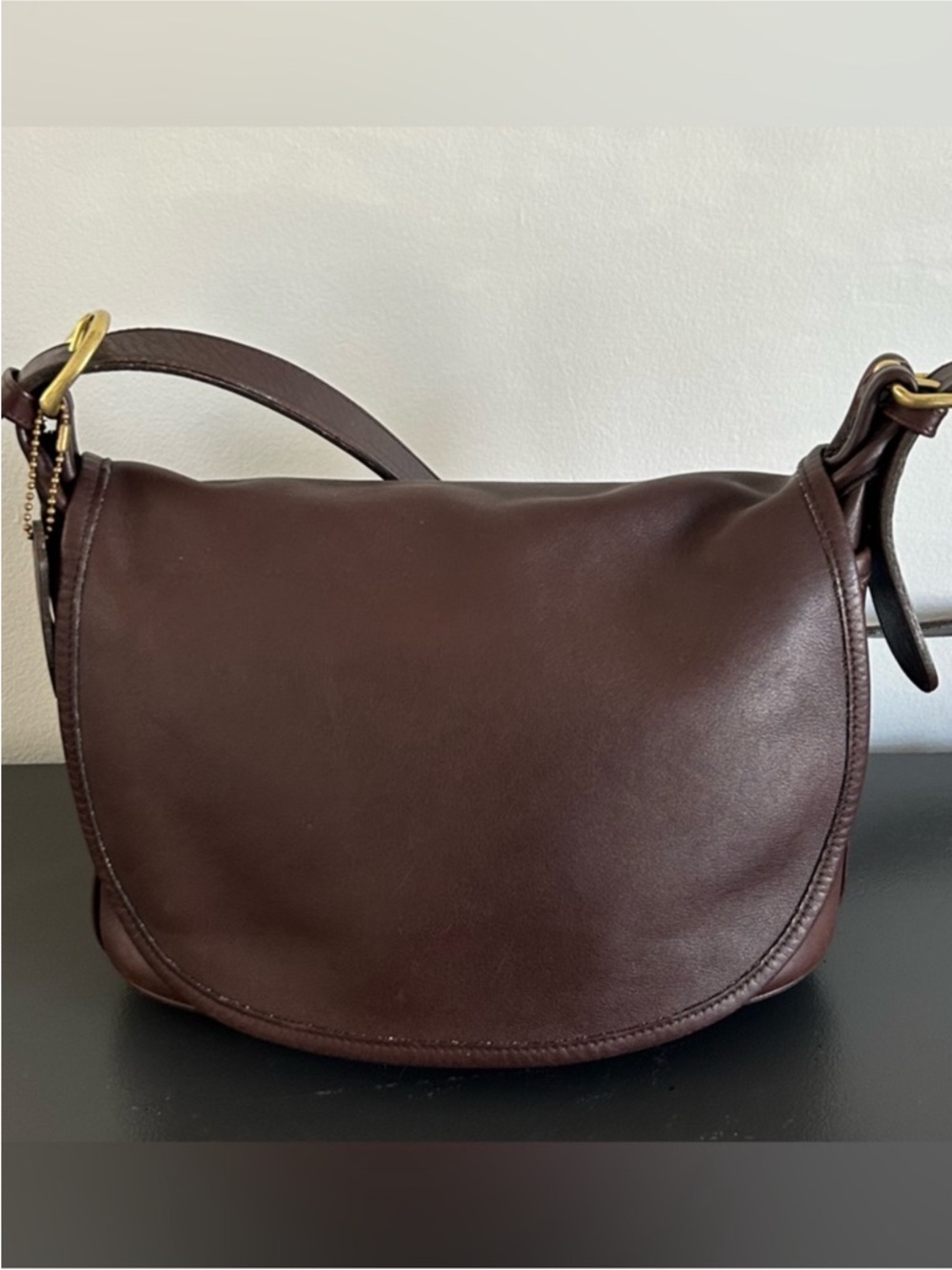 Coach Vintage Brown Leather Flap Shoulder Bag NYC Glove Tanned Leather Structure - Picture 3 of 16